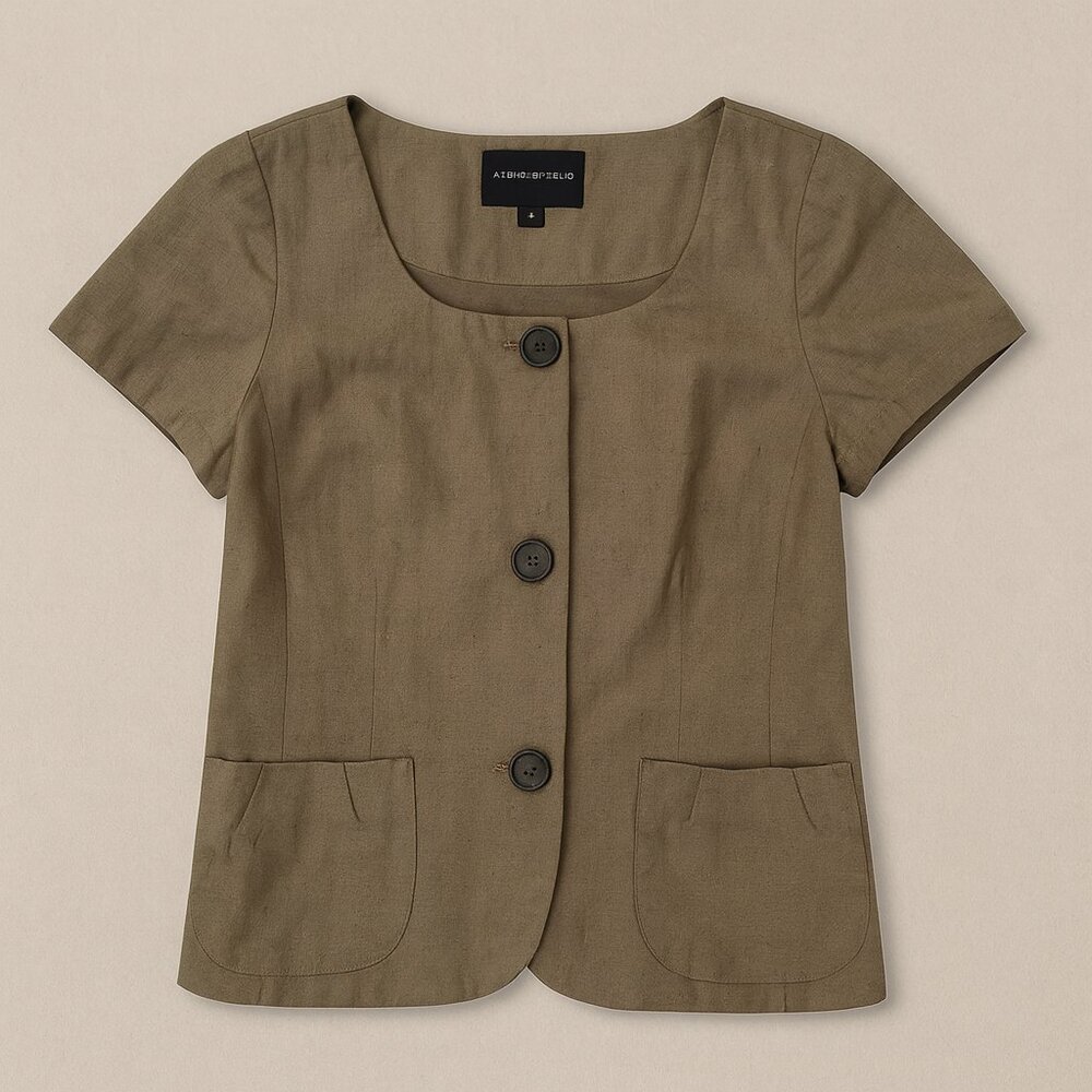 Banana Republic Brown Gingham Tailored Button Down Shirt